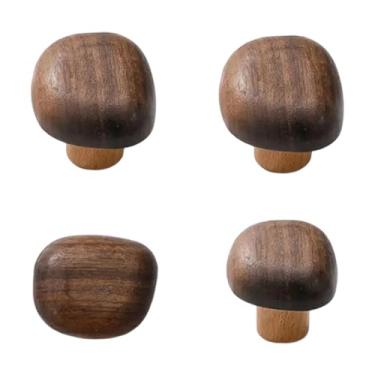 Imagem de Fxzqgnh 4x Ganchos de casaco de madeira para armários, puxadores de gavetas, cabides, decoração moderna para casa, puxadores de armário resistentes, ganchos, Quadrilátero