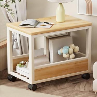 Imagem de Mesa Lateral Sofá Mesa Lateral Sala De Estar Casa Moderna Mesa De Centro Simples Varanda Quarto Mesa Pequena Simples Armário Lateral Móvel Em Camadas, Light Brown, 30 * 50 * 60cm