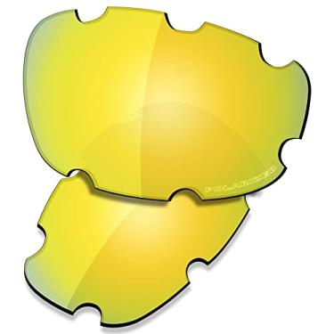 Imagem de SAUCER Lentes e meias auriculares de substituição premium para Oakley Wind Jacket Ventilado/Wind Jacket Ventilada Low Bridge Fit Óculos de sol de alta defesa - Ouro 24K polarizado