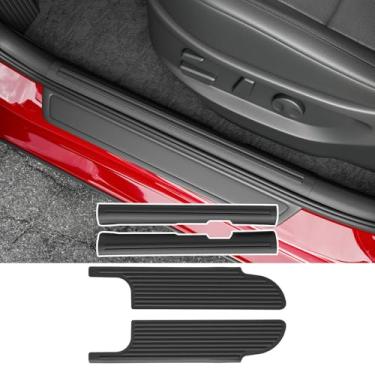 Imagem de powoq Protetor de peitoril de porta interior compatível com Kia Telluride 2020-2025 Protetor de soleira de porta TPE protetor de entrada de carro substituição para acessórios Kia Telluride 2020-2025