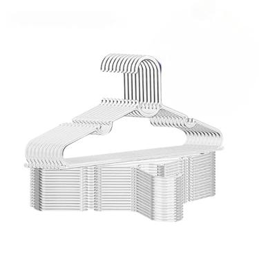 Imagem de Cabide Adulto Acrílico Transparente Kit 50 Cabides Reforçado Organizar Roupas(20 CABIDES)