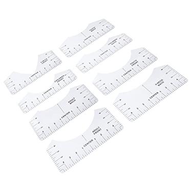Imagem de Cryfokt Conjunto de Ferramentas de Alinhamento de Régua de Guia de Camiseta de para Produtos Em Branco de Sublimação, Réguas de Costura Transparentes para Prensagem a Quente, 8 para Mudança de
