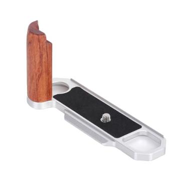 Imagem de SZZCNOX Suporte de mão de madeira em L para câmeras Nikon S3/S2, placa de liberação rápida Arca embutida, pega de metal em forma de L com orifício rosqueado de 0,6 cm e acessórios de chave inglesa