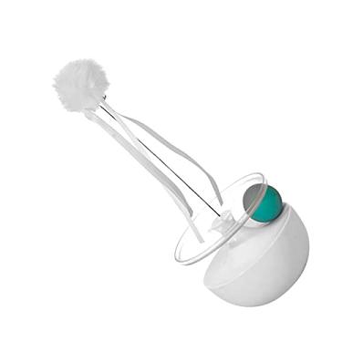 Imagem de Zhjvihx Cat Self Play Teaser Wand, Interessante Teaser de Gato Interativo Vestível Toy Ball Toy Atraente Alementos de Bedom para Kitten for Indoor (Branco)