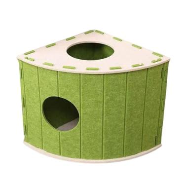 Imagem de Baoblaze Casinha para Gatos e Gatinhos, Condomínio para Afiar Garras, Papelão para Proteger Tapetes e Sofás, Cama para Gatos de Interior, Cama, Verde