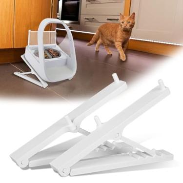 Imagem de Compatível com alimentador de animais de estimação Surefeed Microchip, suporte de alimentação elevado ajustável para gatos, ângulo de inclinação de 20 a 45 graus, promove postura alimentar confortável