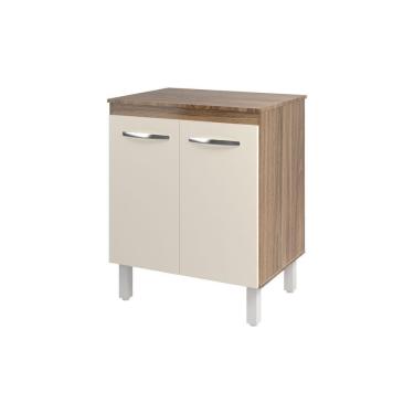 Imagem de Balcão Multiuso Armário Para Cozinha Microondas Forno Jane Mobília Decor Savana Off White