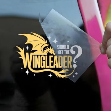 Imagem de Decalque de carro Should I Get The Wingleader Funny ACOTAR Dragon Fourth Wing Fantasy Book Lovers Humor Carro Janelas Caminhões Acessórios Afirmações Vinil Impermeável 15 cm Adesivo de para-choque