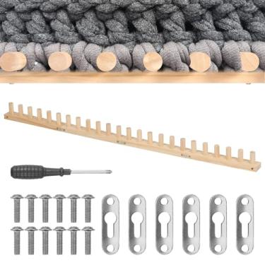 Imagem de Cobertor de tricô grosso de 119,4 cm, dobrável, fio de tricô, estrutura de tecelagem grossa, faça você mesmo, ferramenta de tricô manual para iniciantes e artesanato