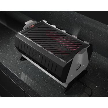 Imagem de GRELHADOR ELETRICO PORTATIL E-DXX PLUG N PLAY - DINOXX - GRELHA FERRO FUNDIDO NATURAL