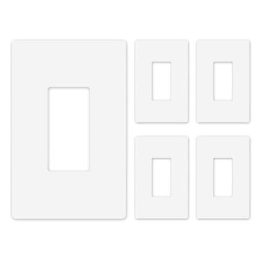 Imagem de Art Plates - Placa de interruptor sem parafusos superdimensionada - 14 cm x 8,9 cm - Estilo Jumbo 1 Gang Decorator GFCI - Policarbonato inquebrável - Placa de cobertura para interruptor de luz sem