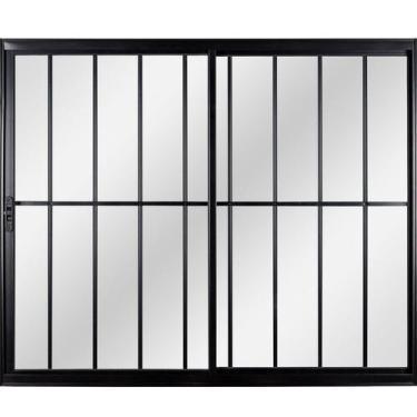 Imagem de Janela Correr 2 Folhas Móveis com Grade Vidro Liso 150x100cm Ecosul Es