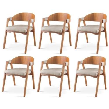 Imagem de Kit 6 Cadeiras para Sala de Jantar Luna - Zurc Decor