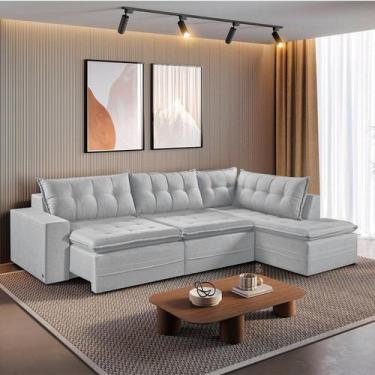 Imagem de Sofá Retrátil 6 Lugares 296cm com Chaise a Direita de 91cm Presidente 