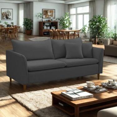 Imagem de Sofá 2 Lugares Retrô 204cm Linho Kassia - Lansof Brasil