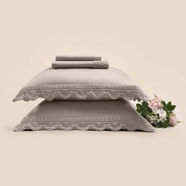 Imagem de Jogo de Cama Queen Altenburg Haus Cetim 600 Fios Aura Cinza