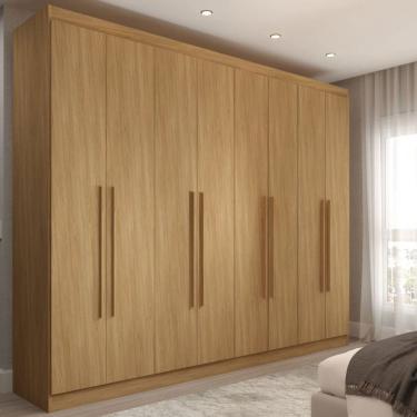 Imagem de Guarda-Roupa Casal Ele e Ela 8 Portas 4 Gavetas 8 Prateleiras Cinamomo - Panorama Móveis