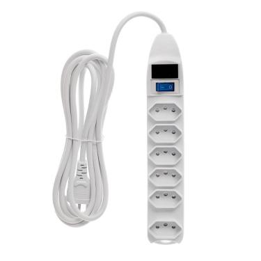 Imagem de Filtro De Linha Universal 6 Tomadas Régua Extensão Chave Led