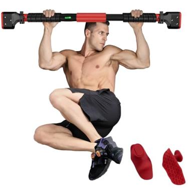 Imagem de Barra de puxar de porta ajustável – sem parafusos, almofadas antiderrapantes para máxima estabilidade, perfeitas para exercícios de ginástica em casa