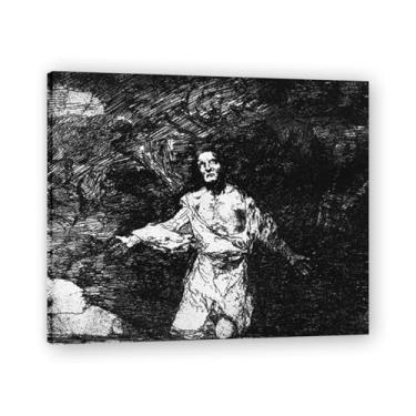 Imagem de A Sense Of SadnessFrancisco De Goya Impressão em tela romântica espanhola - Obra-prima do influente pintor romântico 69,8 x 84 cm emoldurado