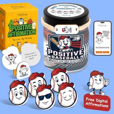 Imagem de Stofinity Presentes de beisebol positivos para meninos – Cartões diários de afirmação para homens, presentes fofos de namorado para meias de Natal, cesta de autocuidado de Páscoa, cartão de