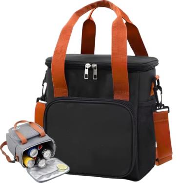 Imagem de Bolsa Térmica Lancheira Masculina Feminina Com Alça de Ombro para Marmita - Trabalho, Academia, Escola e Passeios Super Premium (Preto)