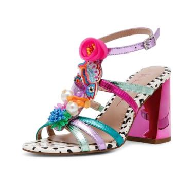 Imagem de Betsey Johnson Sandália feminina de salto Azallia, Rosa Multi, 39