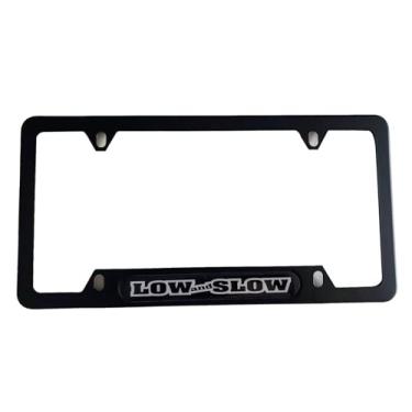 Imagem de AJSDFGSH Capa de moldura de placa de licença baixa e lenta, acessórios de carro de caminhão preto de aço inoxidável 1 peça, SHFG24