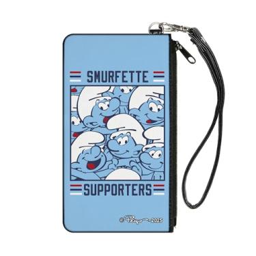 Imagem de Carteira The Smurfs, Zip Clutch, The Smurfs Smurfette Supporters Group Pose Azul Vermelho Branco, Tela, Multicor, SMALL, Casual