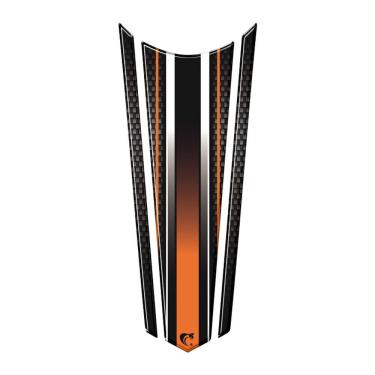 Imagem de Adesivo Faixa Gravata Resinado Tanque Moto Honda Varias Laranja Preto