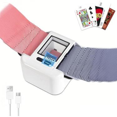 Imagem de Baralhador automático de cartões, embaralhador recarregável para cartas de 1-2 baralhos, misturador de cartas silencioso, embaralhador de cartões elétrico portátil com USB-C para UNO, pôquer, Skip-Bo