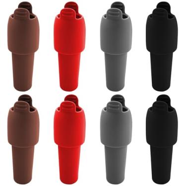 Imagem de 8 peças de rolhas de vinho, rolhas de vinho de silicone CNYMANY de substituição, selante de garrafa de bebida reutilizável com tampa de aderência para cortiça, tampa de garrafas, tampa de vidro