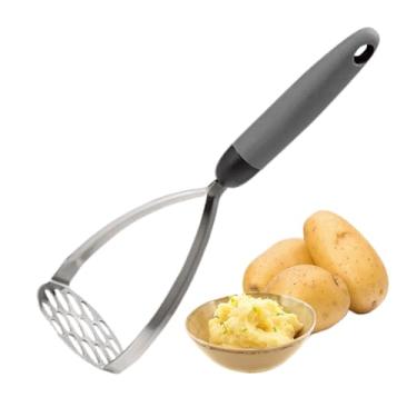 Imagem de Amassador de Batatas | Espremedor Manual de Aço Inoxidável de 27.4 centímetros | Amassador para Purê de Batatas - para Cozinha Doméstica Cozinhar Animais de Estimação Frutas Legumes Abóbora Cenoura