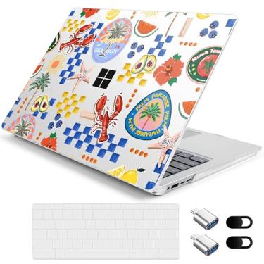 Imagem de Loyrina Capa rígida para laptop Microsoft Surface de 15 polegadas Copilot+ PC 2024 (7ª Ed), design floral leve e moderno, capa transparente para laptop, com capa de teclado TPU e adaptadores OTG