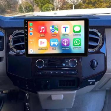 Imagem de Estéreo automotivo de 10 polegadas para Ford E-150/E-250 2005-2014, rádio com tela sensível ao toque de 2 + 64 G para Ford E-350 Super Duty 2005-2019 Upgrade Rádio Din duplo com carplay sem fio e