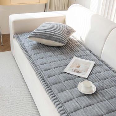 Imagem de Aucrovee Capa de sofá para cães, lavável, antiderrapante, para animais de estimação, 3 almofadas, protetor de móveis (1 peça 69,8 cm x 238,8 cm cinza claro)