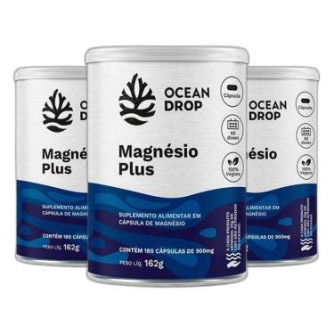 Imagem de Kit 3x Magnesio Plus Quelato Dimalato 180 Caps - Ocean Drop-Unissex