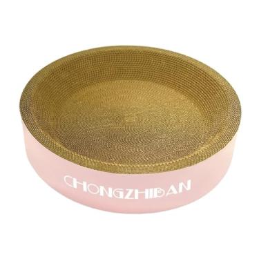 Imagem de Ioensy Arranhador para gatos, placa de arranhar, de papelão ondulado, antiderrapante, respirável, suprimentos para animais de estimação, cama para, Rosa