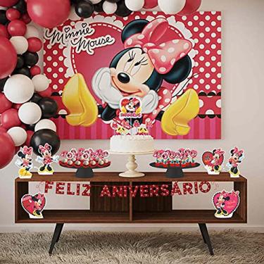 Imagem de Festa Fácil Minnie Vermelha Simples EVA Com Painel + 38 Pçs