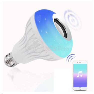 Imagem de Lâmpada Led 12W E27 Rgb Colorida Com Caixa De Som Bluetooth