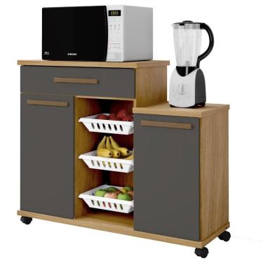 Imagem de Armário De Cozinha Com Fruteira Teresina Arte Móveis Cinamomo/grafite