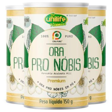 Imagem de Kit 3 Ora Pro-nóbis Pereskia Aculeata Mill Unilife Em Pó 150g