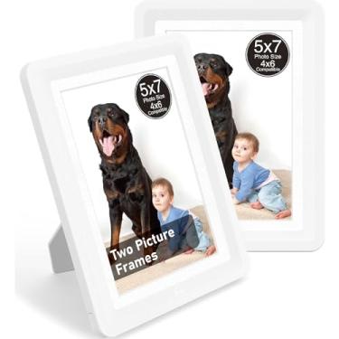 Imagem de vilkok Porta-retrato com tapete de 12 x 17 cm, instalação em 5 segundos sem ferramentas, molduras de design de segurança sem metal, molduras leves vêm em 8 cores para decoração de casa, casamento e