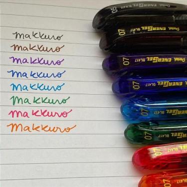 Imagem de Caneta Energel Makkuro Pentel - Tinta Rápida e Suave, Roxo