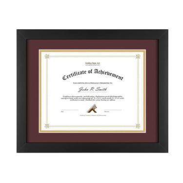 Imagem de Diploma Wood Frame Golden State Art 11x14 para 8,5x11 Doc