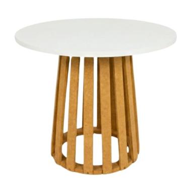 Imagem de Mesa Buffet Ripada Pequena 45x40cm Para Festas Eventos Casamento Aniversário Bolo Doces Rústico Decoração Balcão Mdf Jt Home (TAMPO BRANCO)