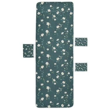 Imagem de STAYTOP Capa de toalha de cadeira de lounge com fragmentos florais estilo fresco, capa macia para espreguiçadeira, capas de cadeira de praia com bolsos para jardim ao ar livre, pátio, pátio, banhos de