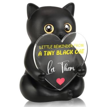 Imagem de FTONENI Let Them Estatueta de mesa de gato preto, presente de incentivo para colega de trabalho, professor, enfermeira, decoração de mesa de escritório, presente de agradecimento para colega de equipe