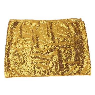 Imagem de Toalha de mesa de lantejoulas douradas SIWOTED elástica 2 cores linda toalha de mesa prática de casamento para decoração de festas (Jin Iang)