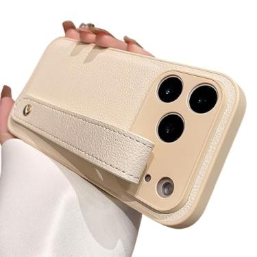 Imagem de Capa de celular de luxo em couro resistente a impactos com alça de pulso para iPhone 17 Pro, 16, 15, 14, 13, 12 e 17 Pro Max, cor lisa, GuDong Bai, para iPhone 16e